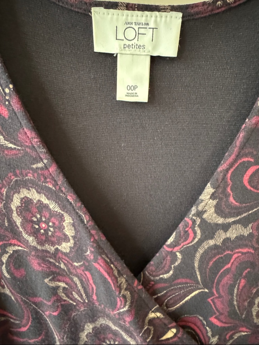 Bundle Of Three-Wrap & Fit Knit Dresses - Fuchsia, Purple, Patterned Black - Picture 8 of 11